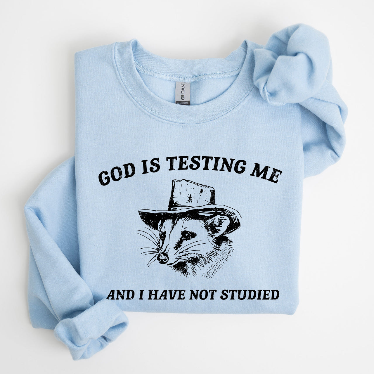 God Is Testing Me And I Have Not Studied Opossum Possum Meme Classic Edition Sweatshirt