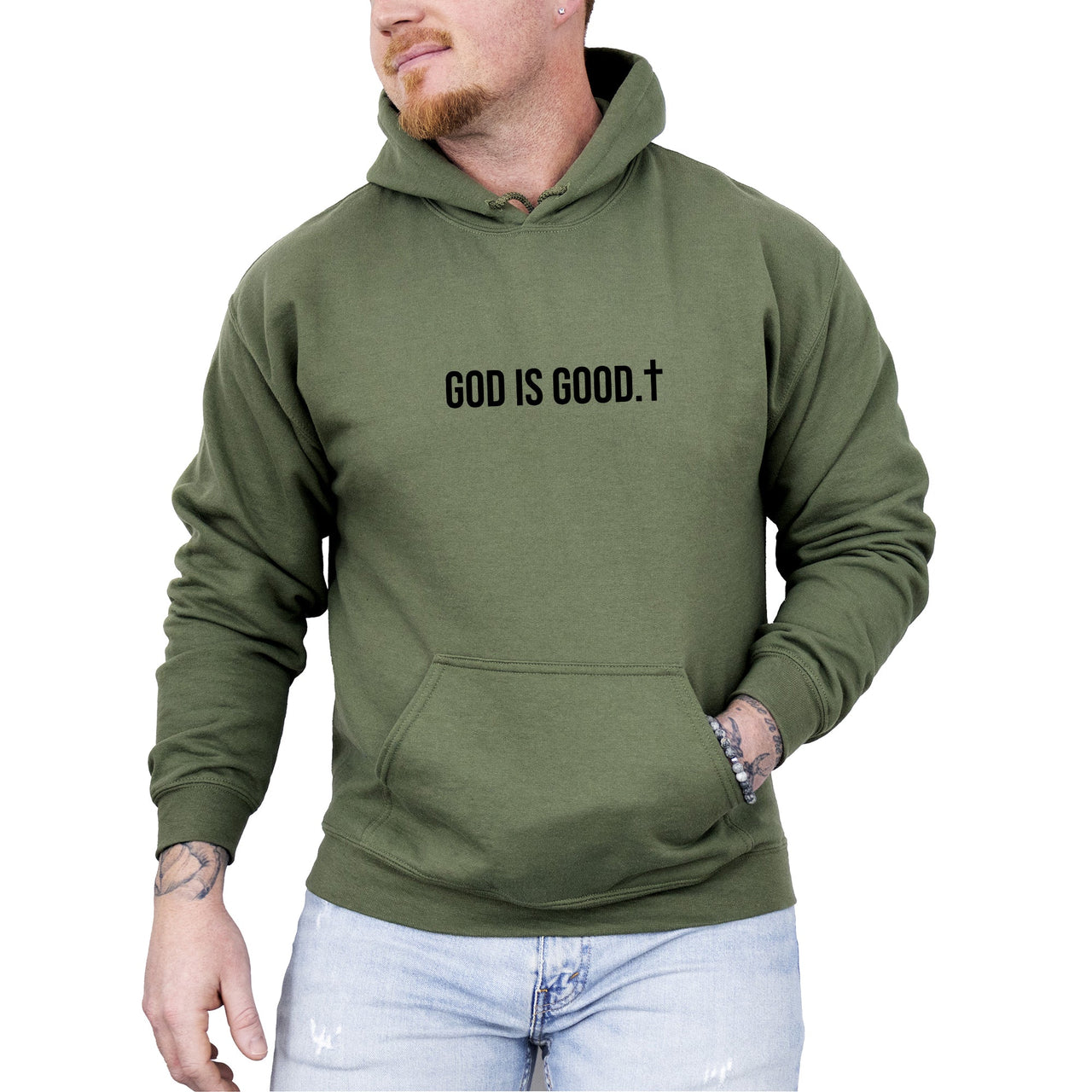 God Is Good Minimalist Gospel Faith Jesus Christian Religious Inspirational Hoodie