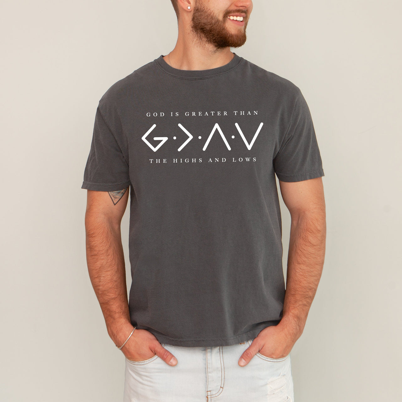 God Is Greater Than The Highs And Lows Jesus Christian Faith Gospel Comfort Colors Tee