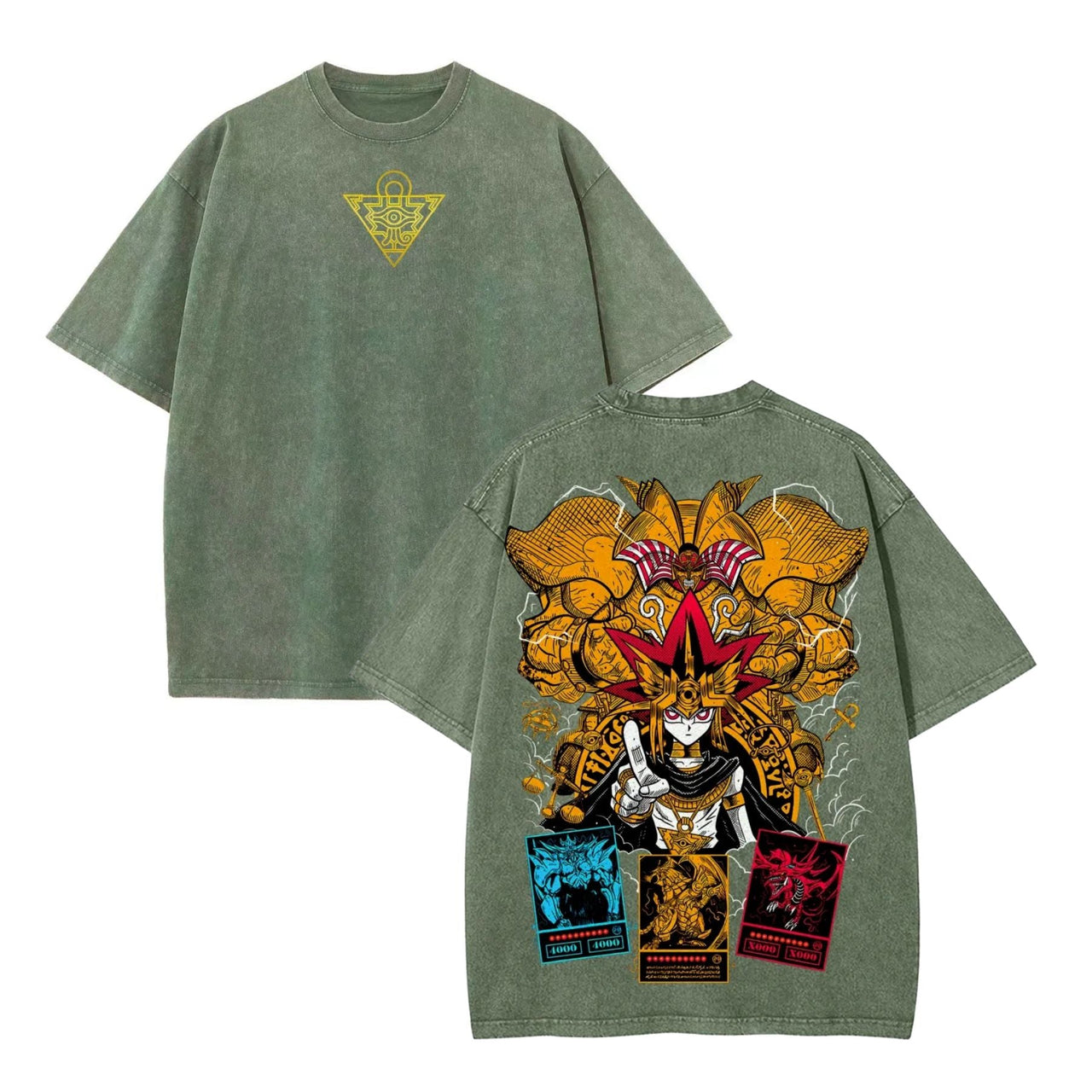 God Card & Exodia Yu-Gi-Oh! T-Shirt – 2-Sided Washed Cotton Graphic Tee