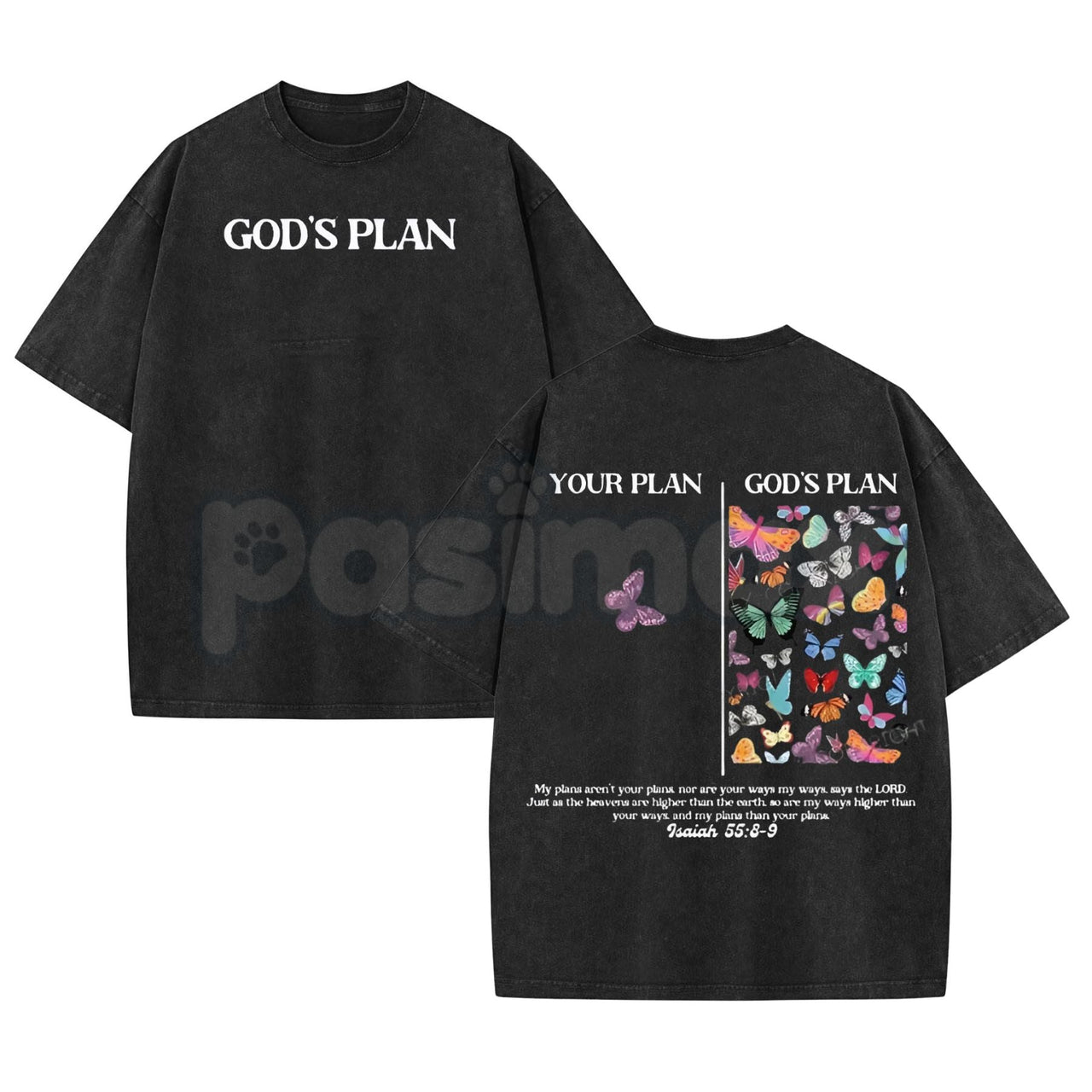 God's Plan Unisex Washed T-Shirt – Vintage Christian Graphic Tee, Faith-Based Streetwear