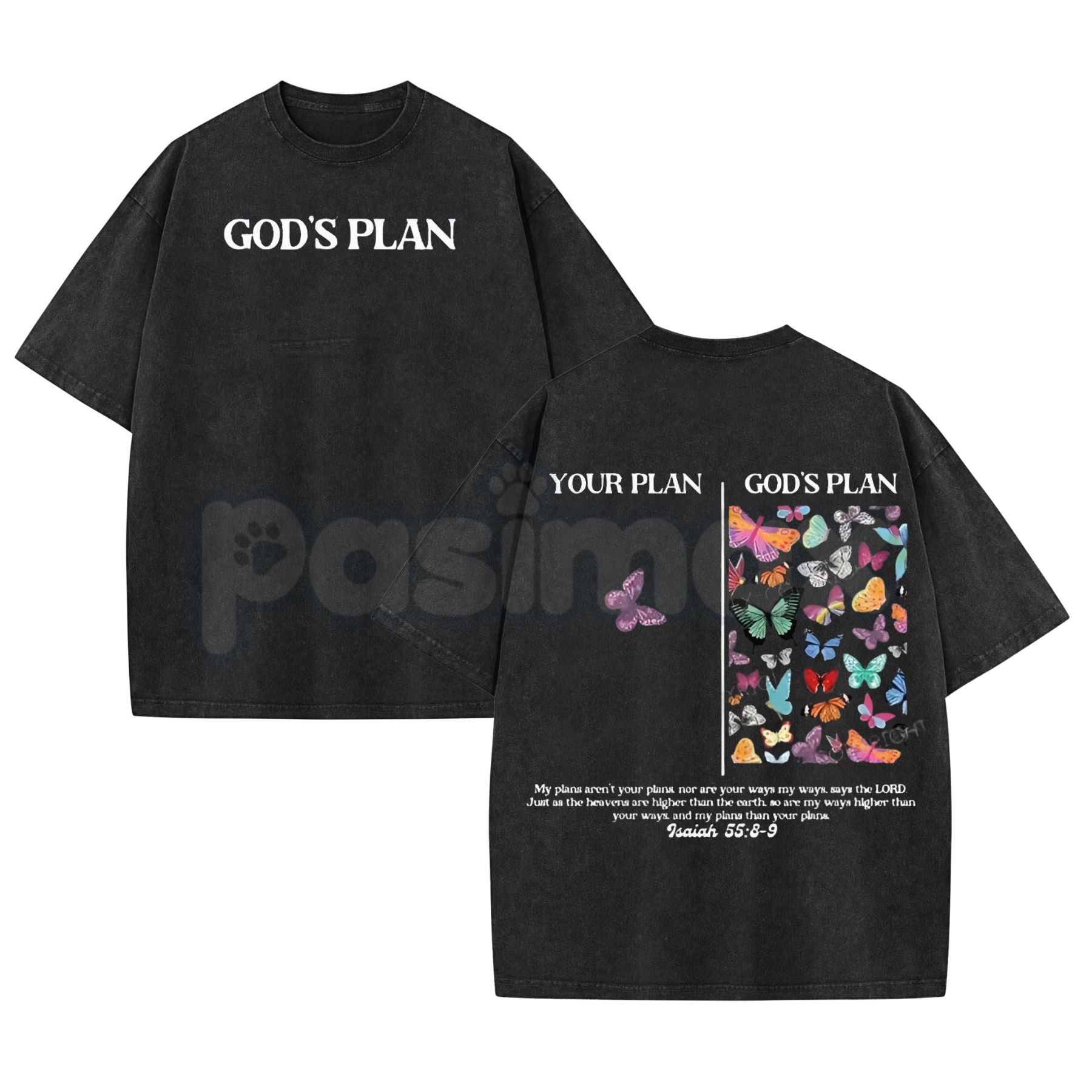 God's Plan Unisex Washed T-Shirt – Vintage Christian Graphic Tee, Faith-Based Streetwear
