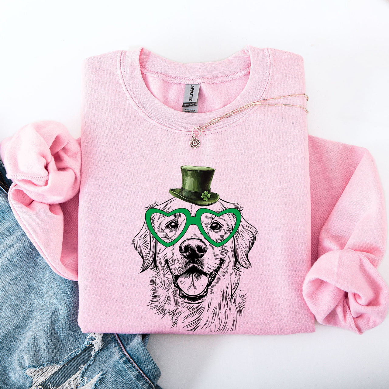 Golden Retriever Adorable Dog St Patrick's Day Lucky Irish Celebration For Dog Lovers Sweatshirt
