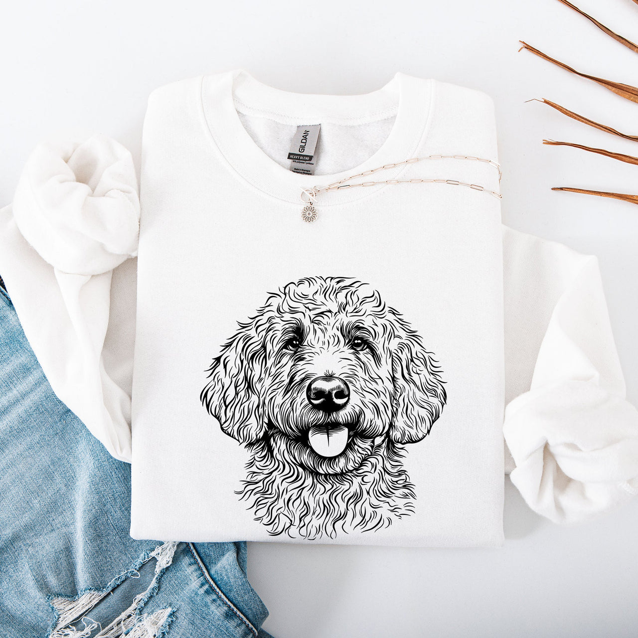 Goldendoodle Dog Lover Apparel Authentic Portrait Of A Beloved Breed Illustration For True Fans Sweatshirt