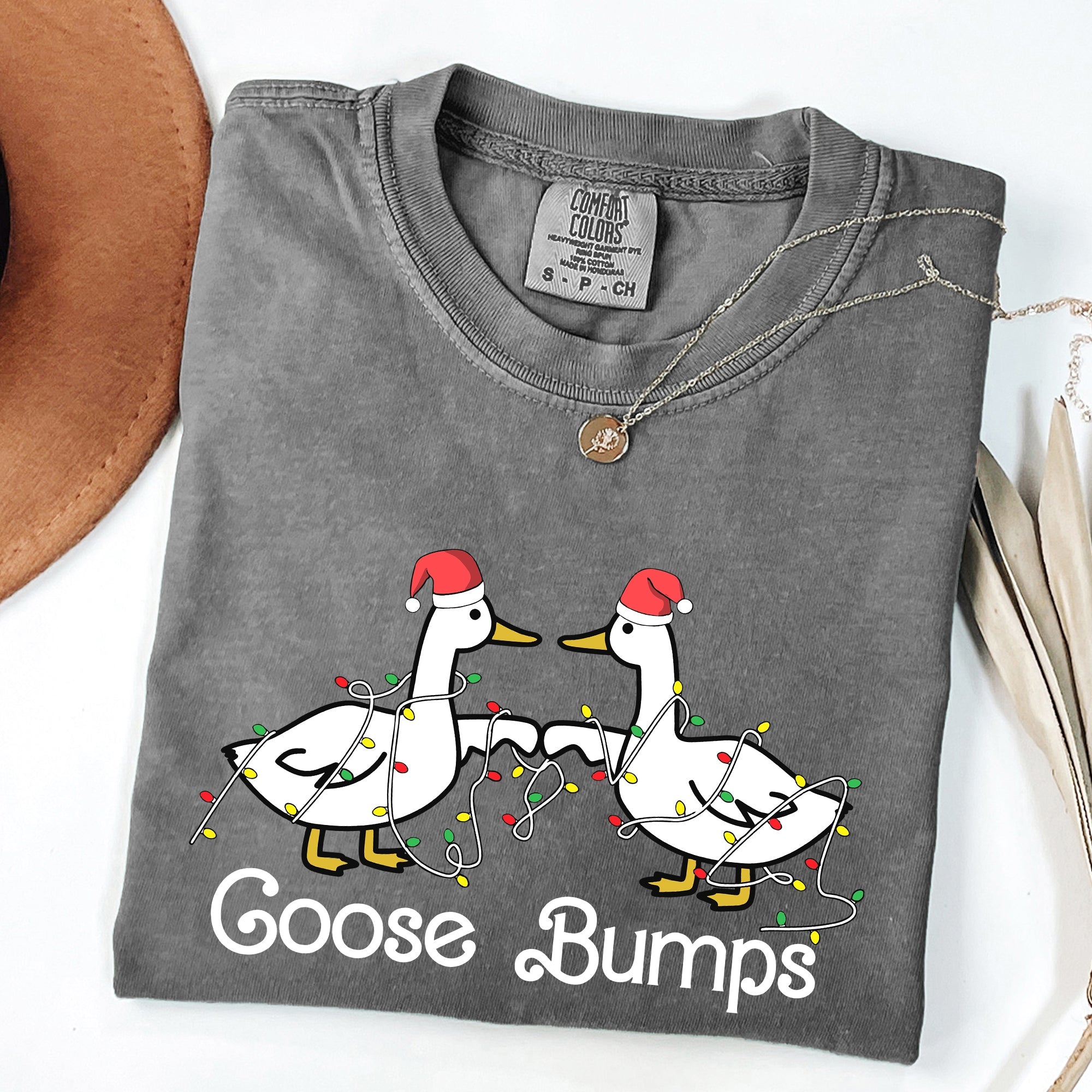 Goose Fist Bumps Christmas Santa Xmas Festive Holiday Cheer Limited Edition Comfort Colors Tee