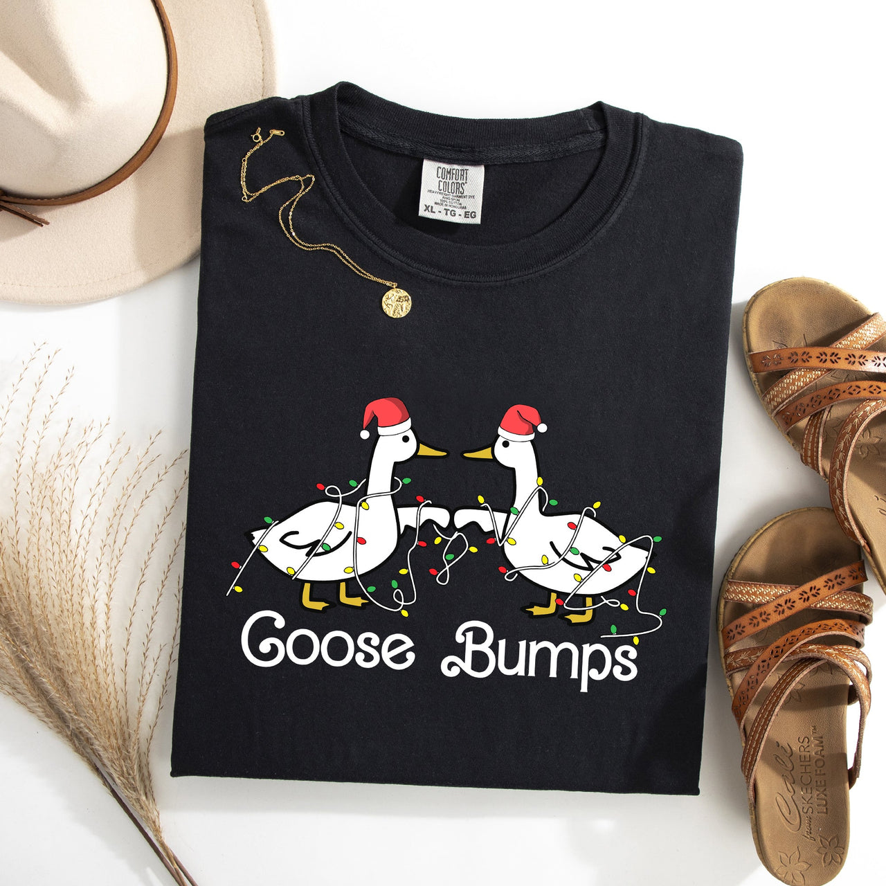 Goose Fist Bumps Christmas Santa Xmas Festive Holiday Cheer Limited Edition Comfort Colors Tee