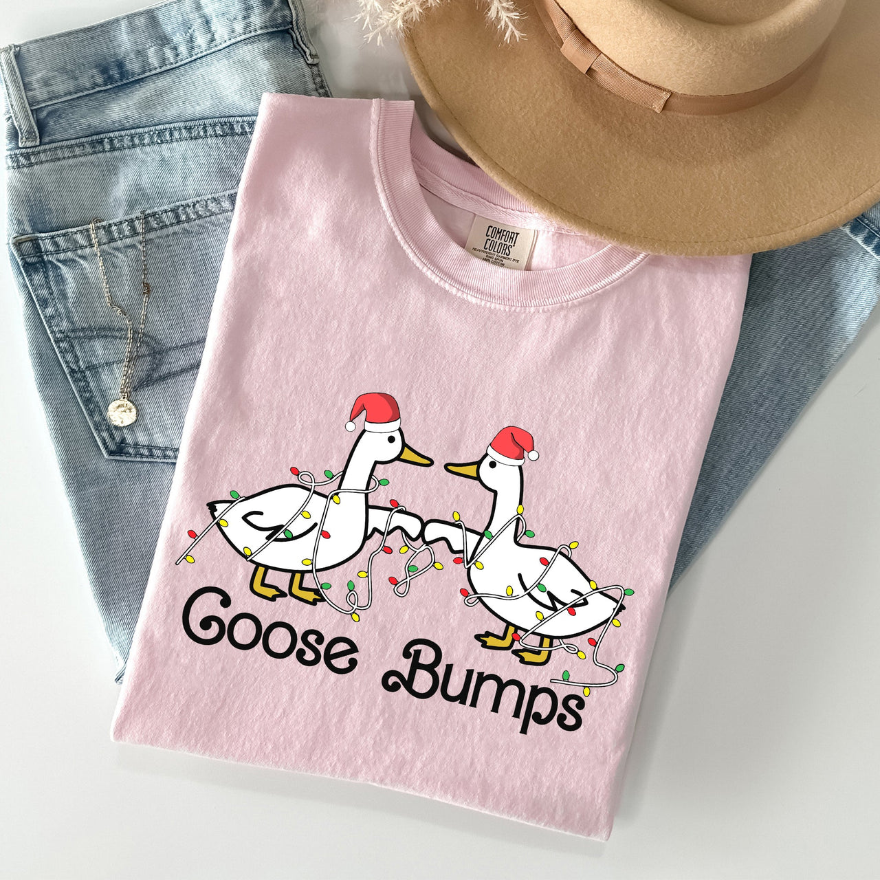 Goose Fist Bumps Christmas Santa Xmas Festive Holiday Cheer Limited Edition Comfort Colors Tee