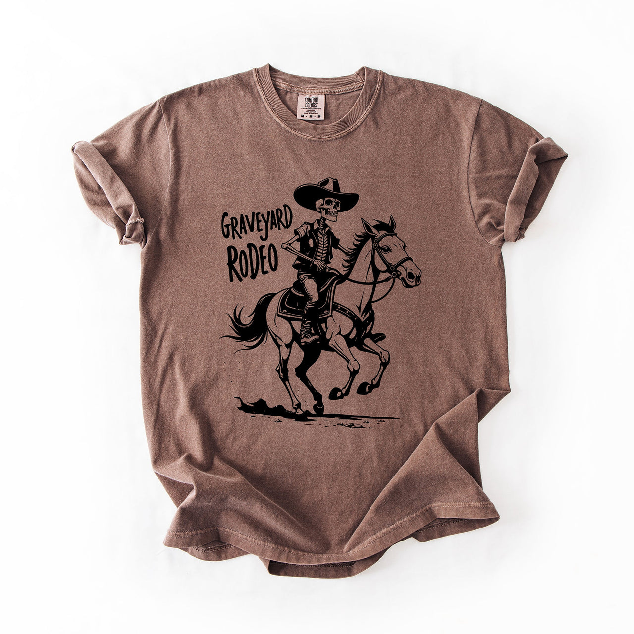 Graveyard Rodeo, Cowboy Skeleton, Halloween Comfort Colors Tee