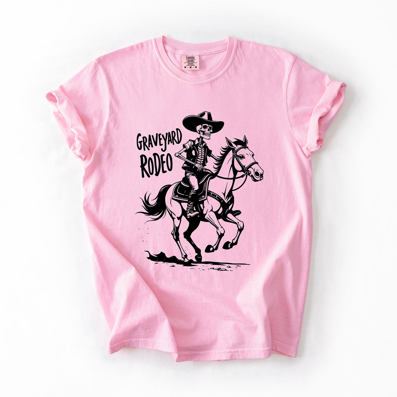 Graveyard Rodeo, Cowboy Skeleton, Halloween Comfort Colors Tee