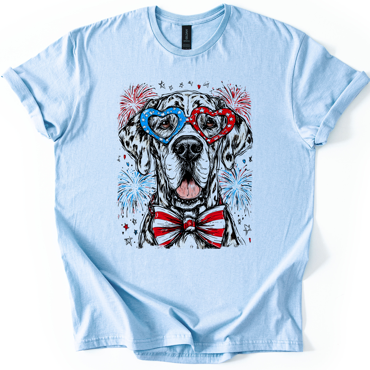 Great Dane Patriotic Dog USA Fourth Of July Pet Lover Celebrate Freedom Graphic Tee