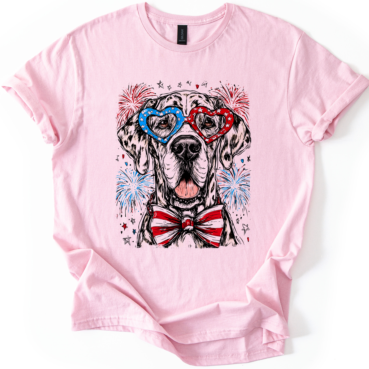 Great Dane Patriotic Dog USA Fourth Of July Pet Lover Celebrate Freedom Graphic Tee