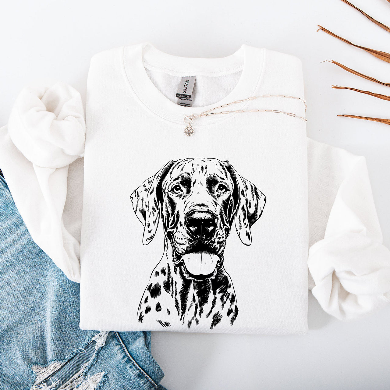 Great Dane Dog Lover Premium Cotton Blend Cozy Graphic For Pet Lovers Everyday Sweatshirt