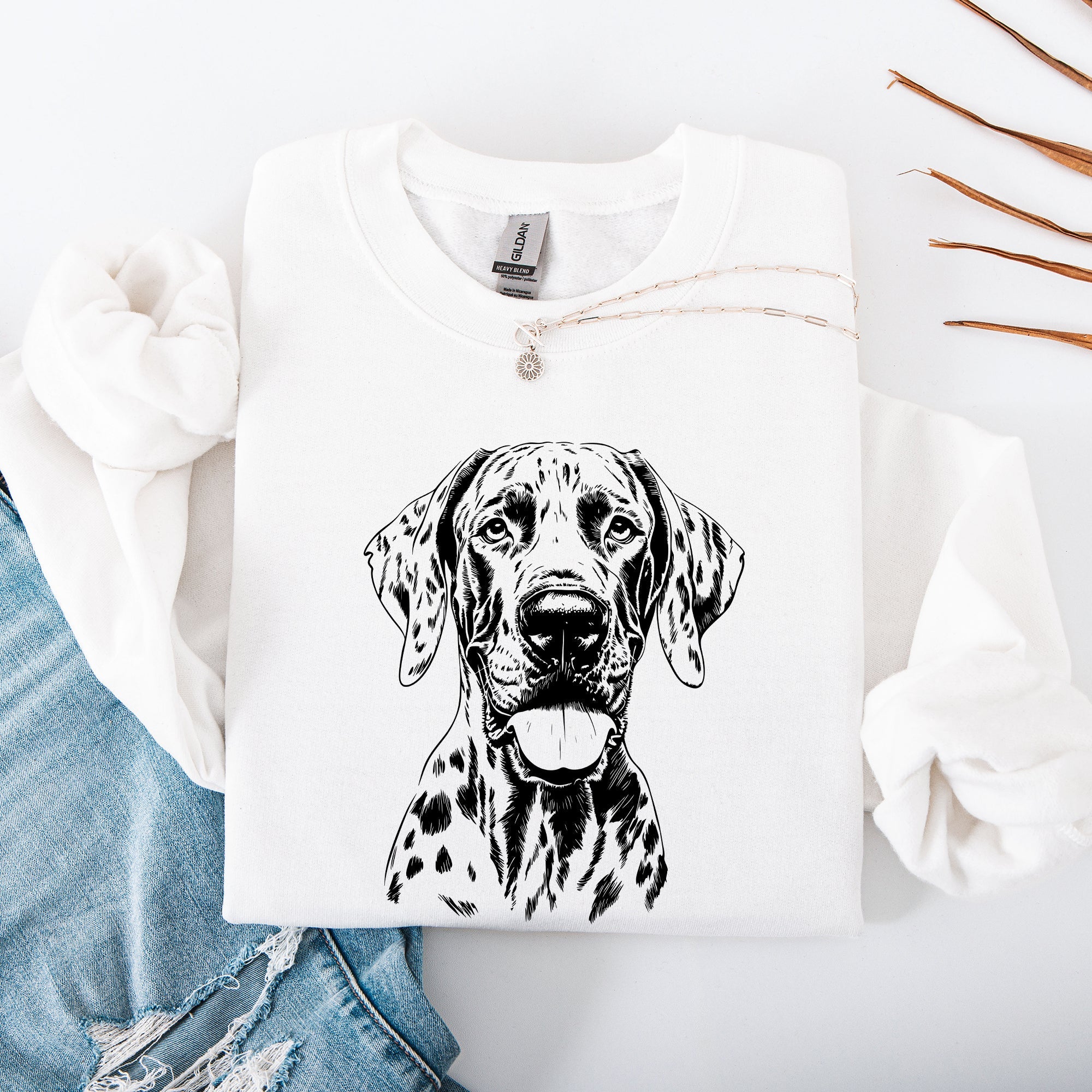 Great Dane Dog Lover Premium Cotton Blend Cozy Graphic For Pet Lovers Everyday Sweatshirt