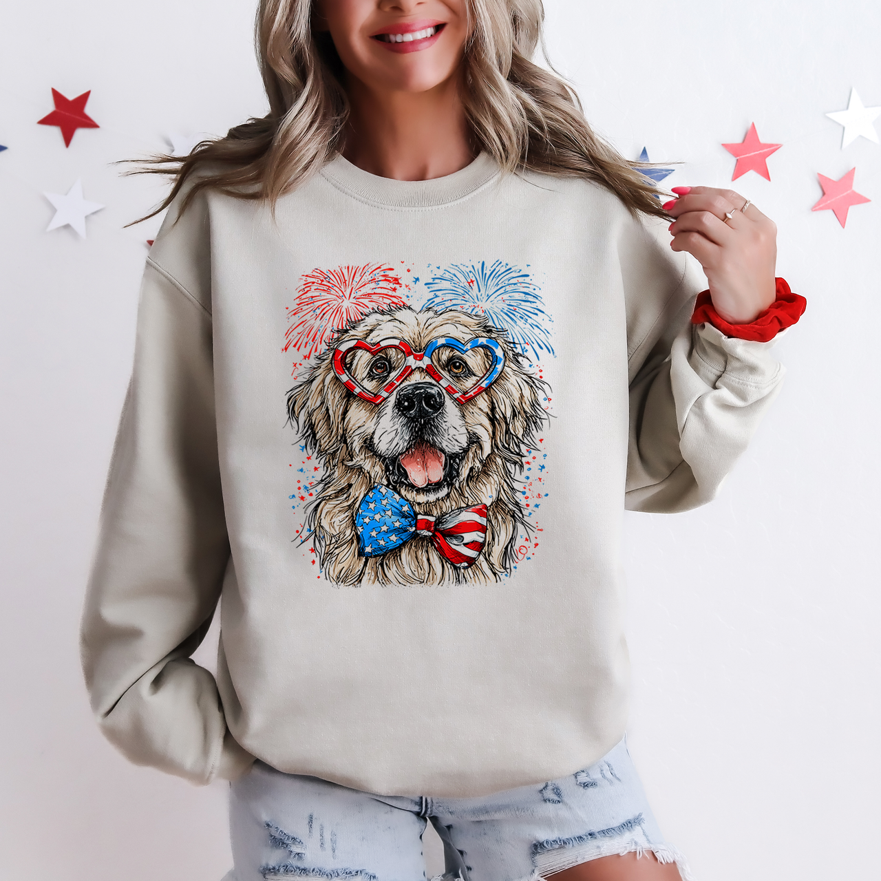 Great Pyrenees Patriotic Dog USA Flag Pride For Pet Lovers Fourth Of July Sweatshirt