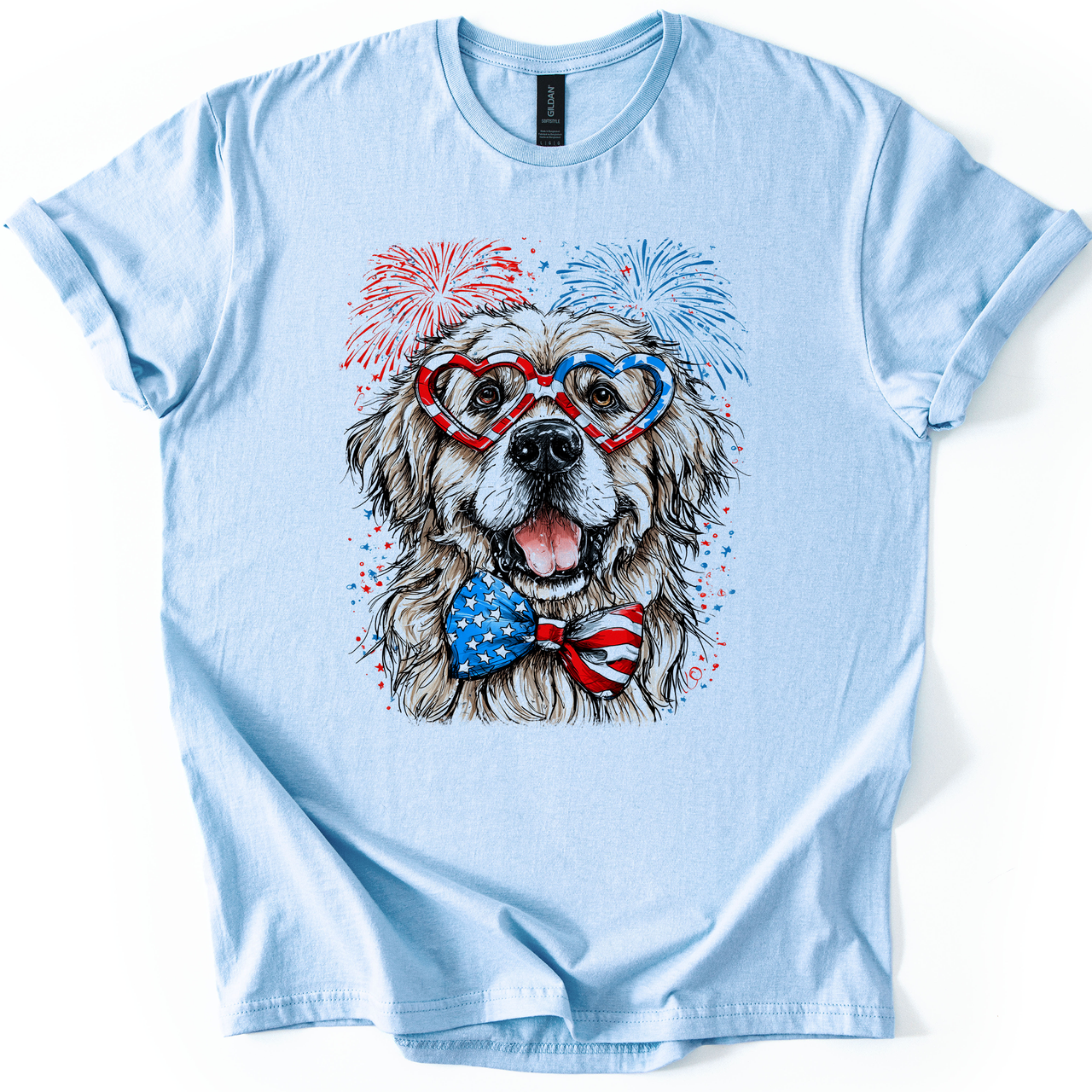 Great Pyrenees Patriotic Dog USA Pride Edition For Pet Lovers Fourth Of July Graphic Tee