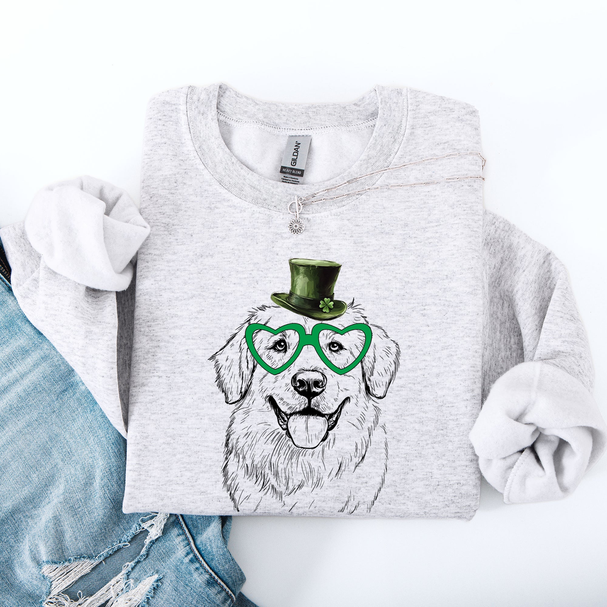 Great Pyrenees Adorable Dog St Patrick's Day Lucky Irish Celtic Rover Sweatshirt