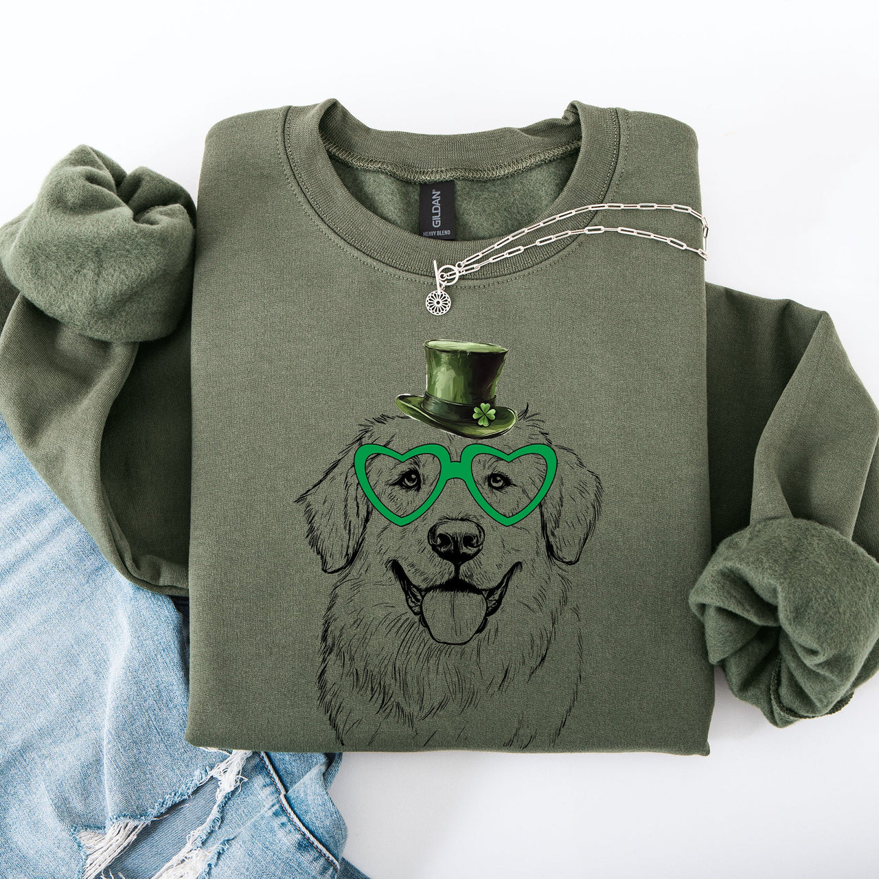 Great Pyrenees Adorable Dog St Patrick's Day Lucky Irish Celtic Rover Sweatshirt