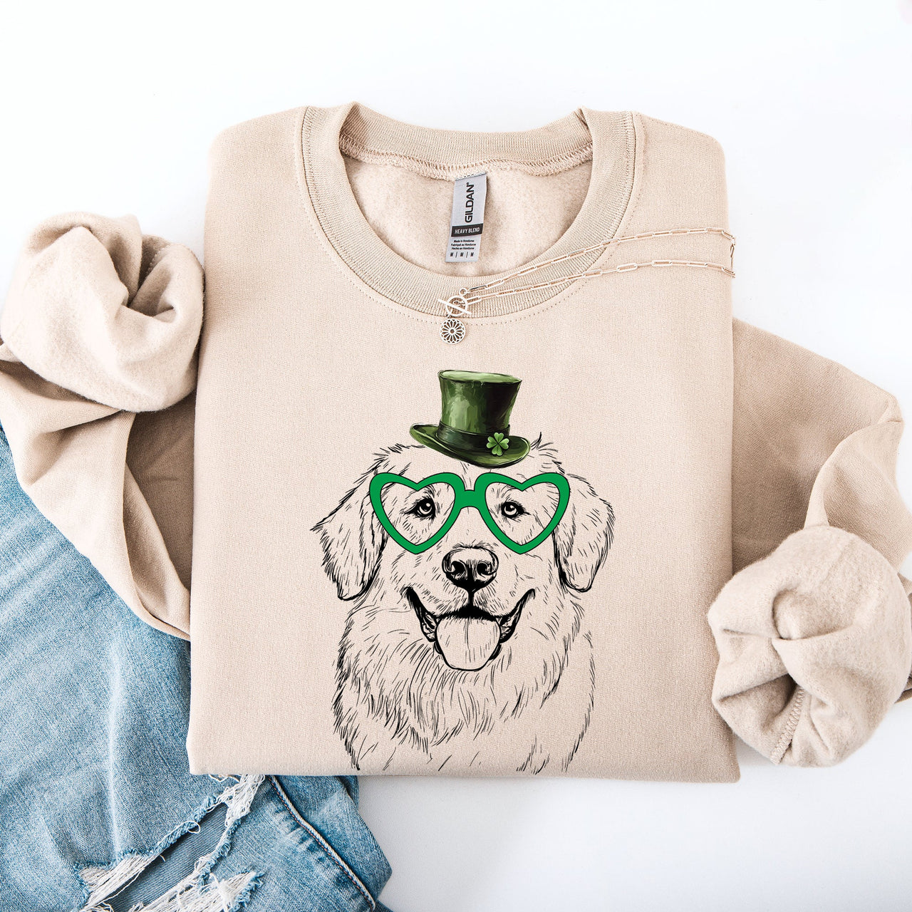Great Pyrenees Adorable Dog St Patrick's Day Lucky Irish Celtic Rover Sweatshirt