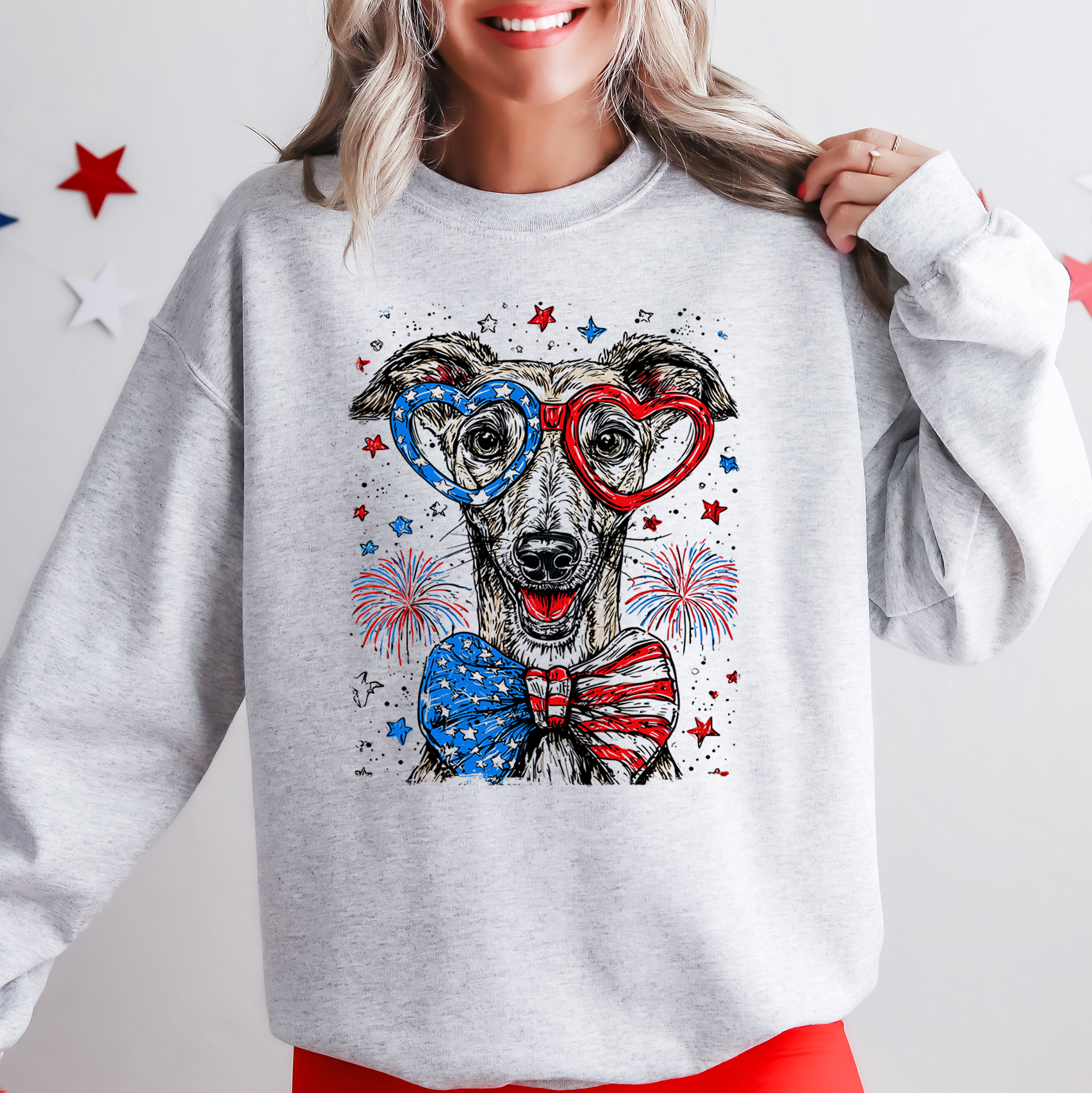 Greyhound Patriotic Dog USA Flag Pride For Pet Lovers Ready For Fourth Of July Celebration Sweatshirt