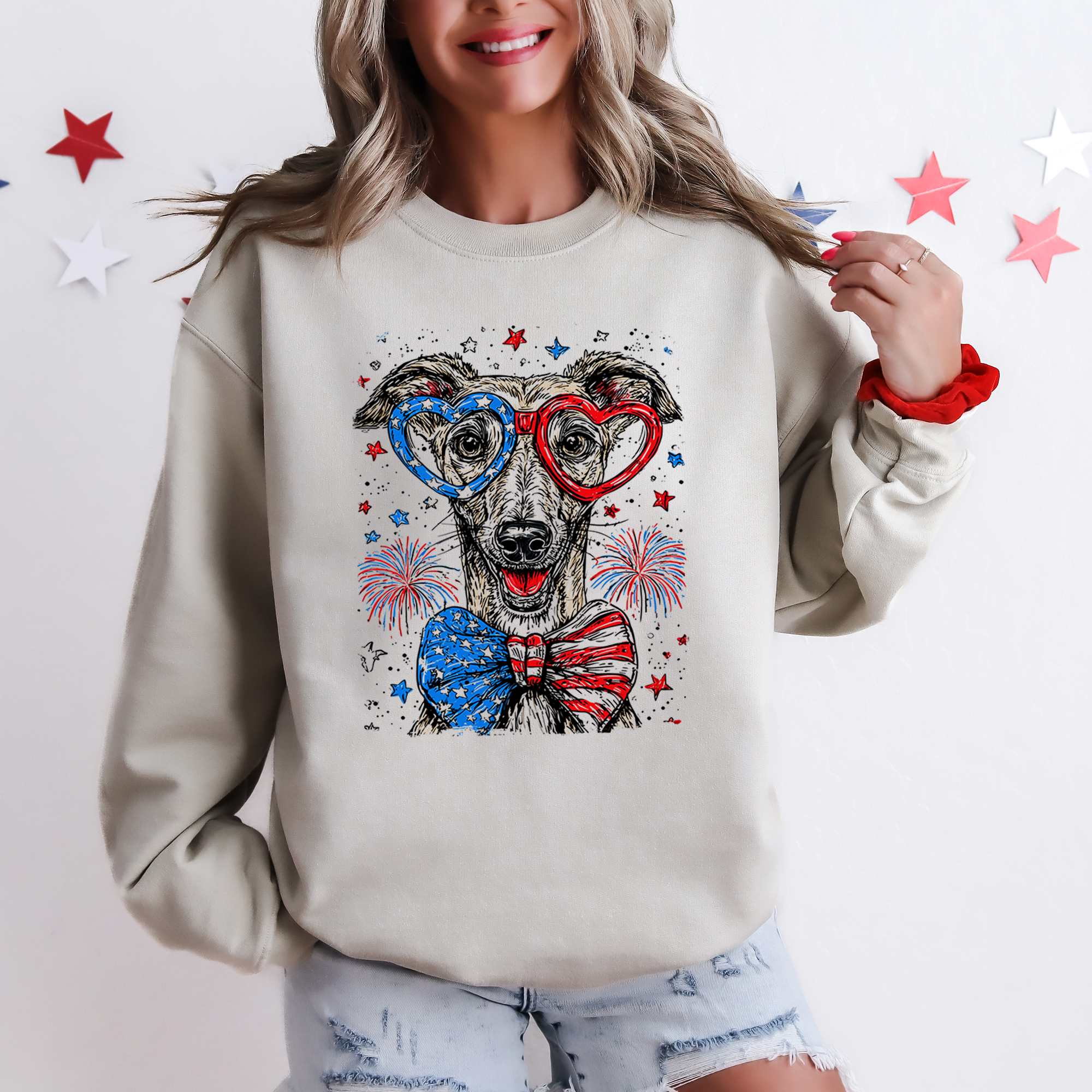 Greyhound Patriotic Dog USA Flag Pride For Pet Lovers Ready For Fourth Of July Celebration Sweatshirt