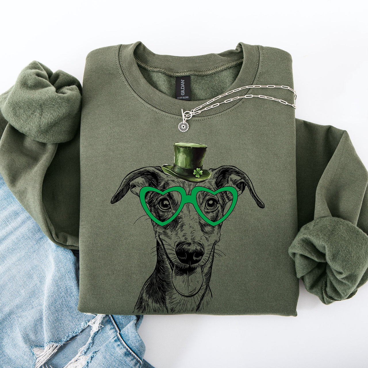 Greyhound Adorable Dog St Patrick's Day Lucky Irish Heritage Spirit Edition Sweatshirt