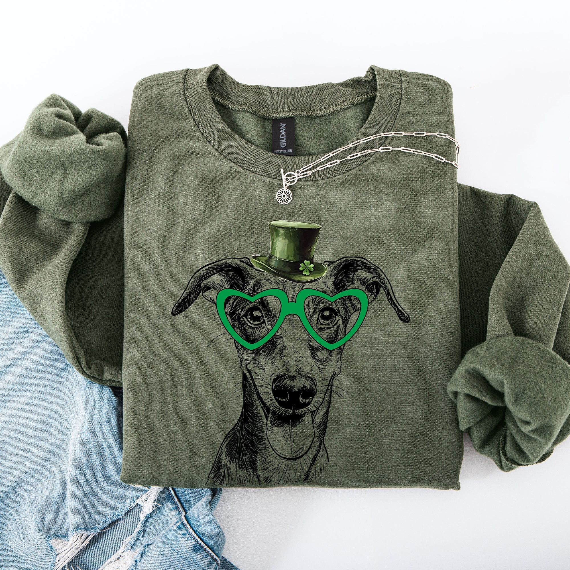 Greyhound Adorable Dog St Patrick's Day Lucky Irish Heritage Spirit Edition Sweatshirt