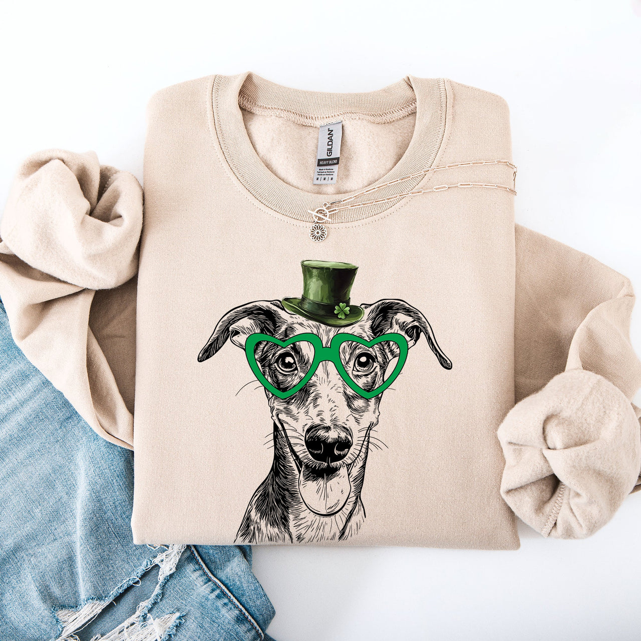 Greyhound Adorable Dog St Patrick's Day Lucky Irish Heritage Spirit Edition Sweatshirt