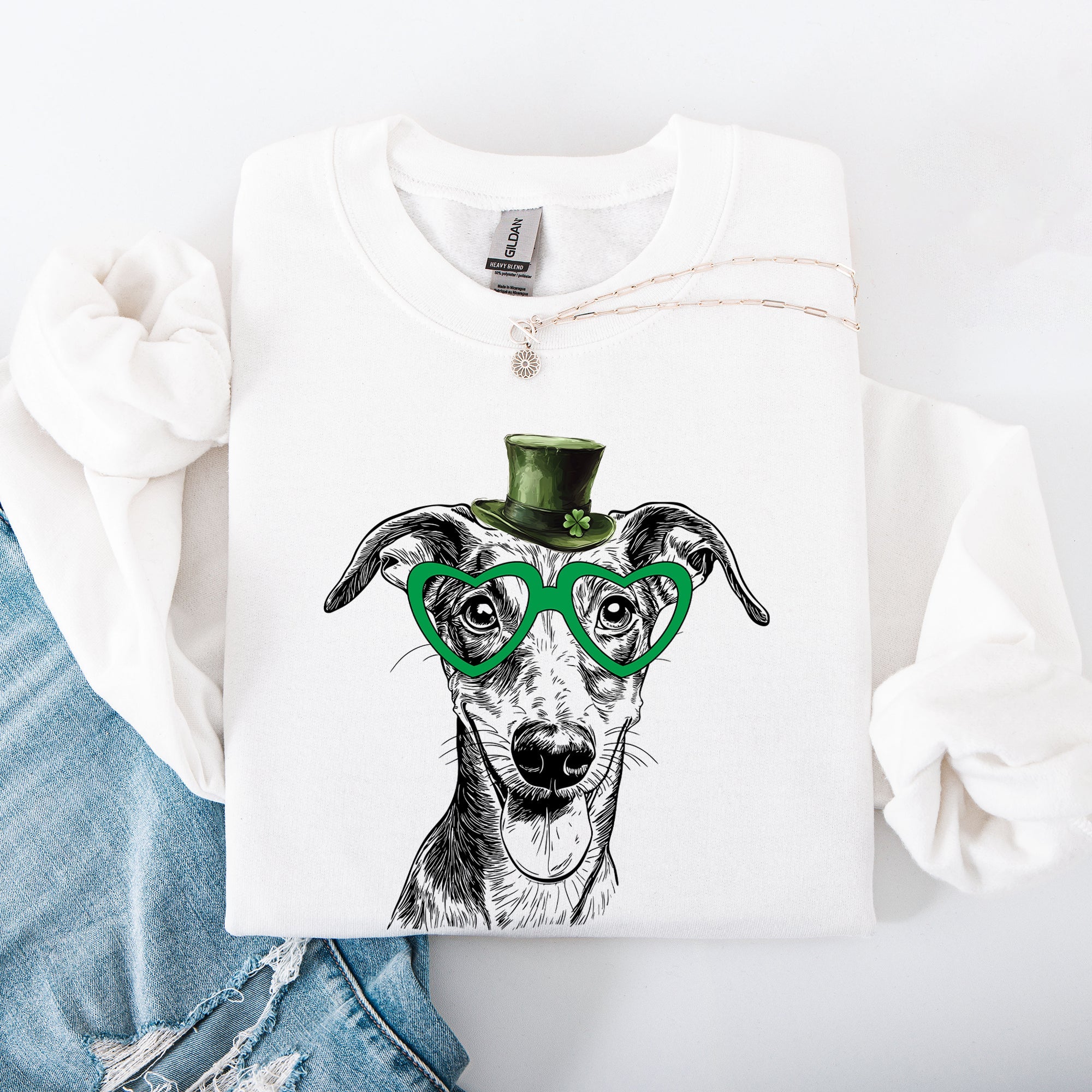 Greyhound Adorable Dog St Patrick's Day Lucky Irish Heritage Spirit Edition Sweatshirt