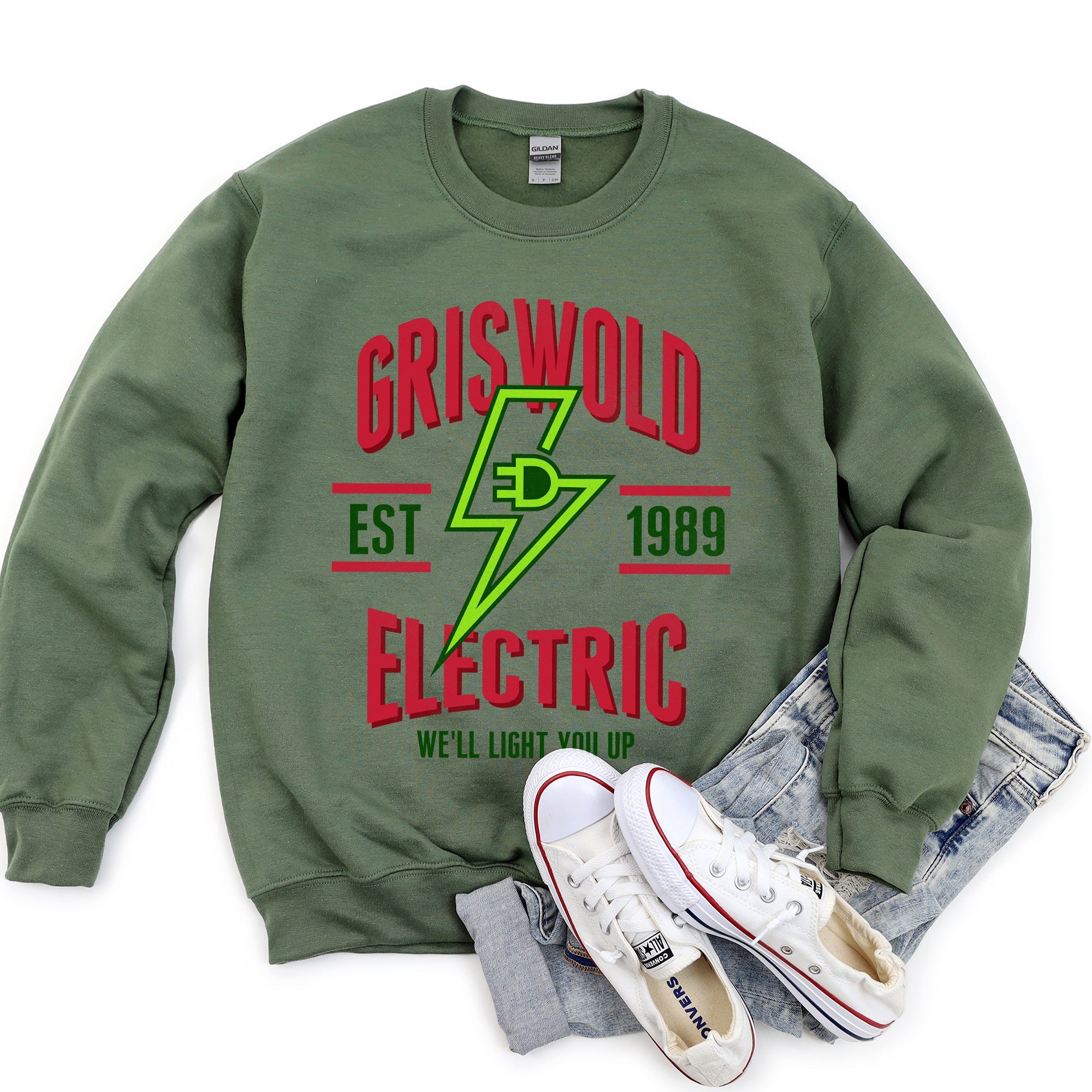 Griswold Electric Company Vintage Crest Logo Graphic Embroidered Premium Sweatshirt
