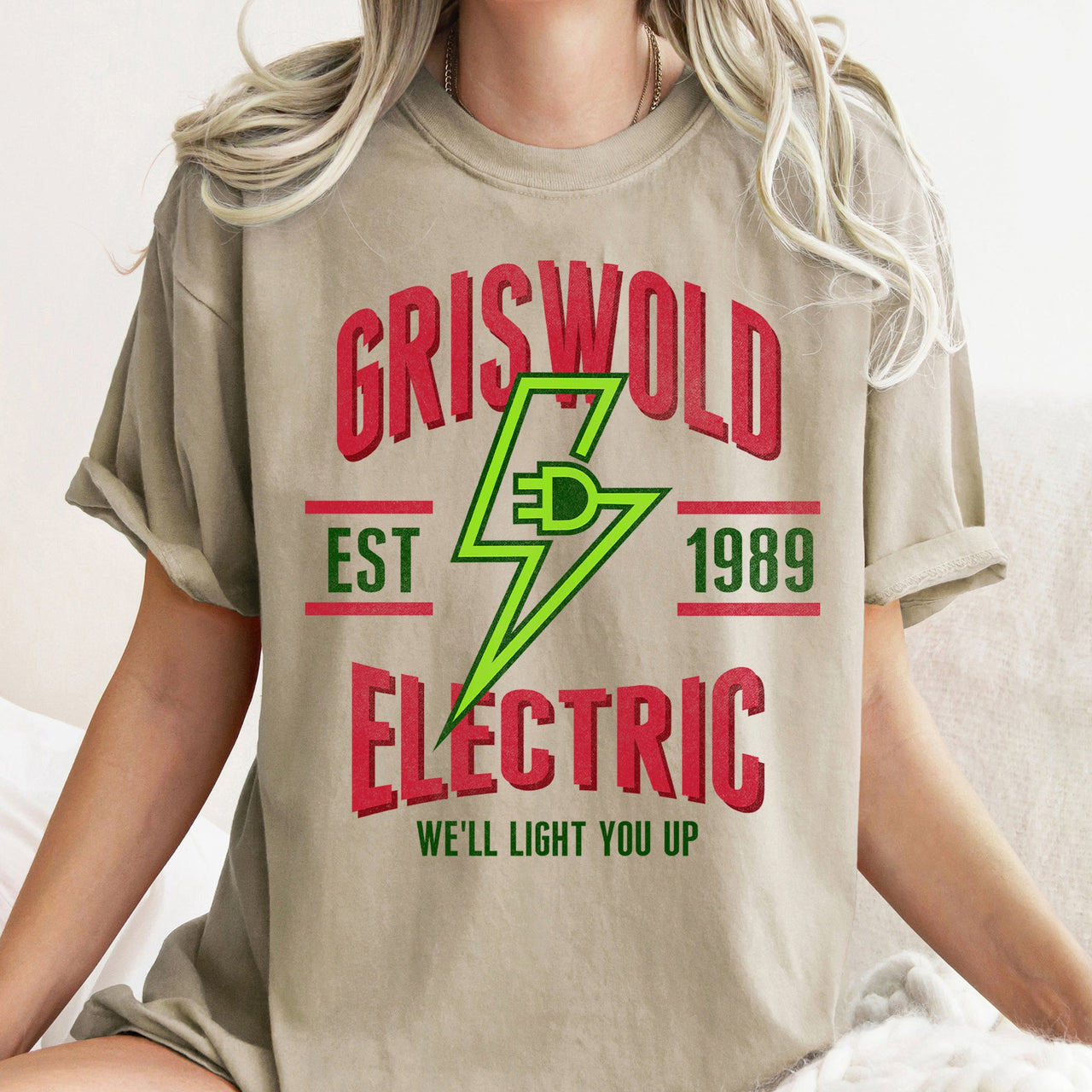 Griswold Electric Company Classic Movie Funny Christmas Lights Comfort Colors Tee