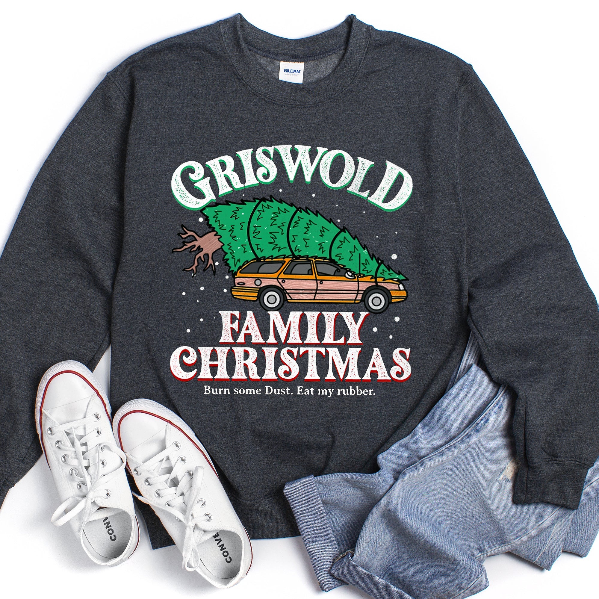 Griswold Family Christmas Cozy Vintage Plaid Inspired Holiday Family Portrait Sweatshirt