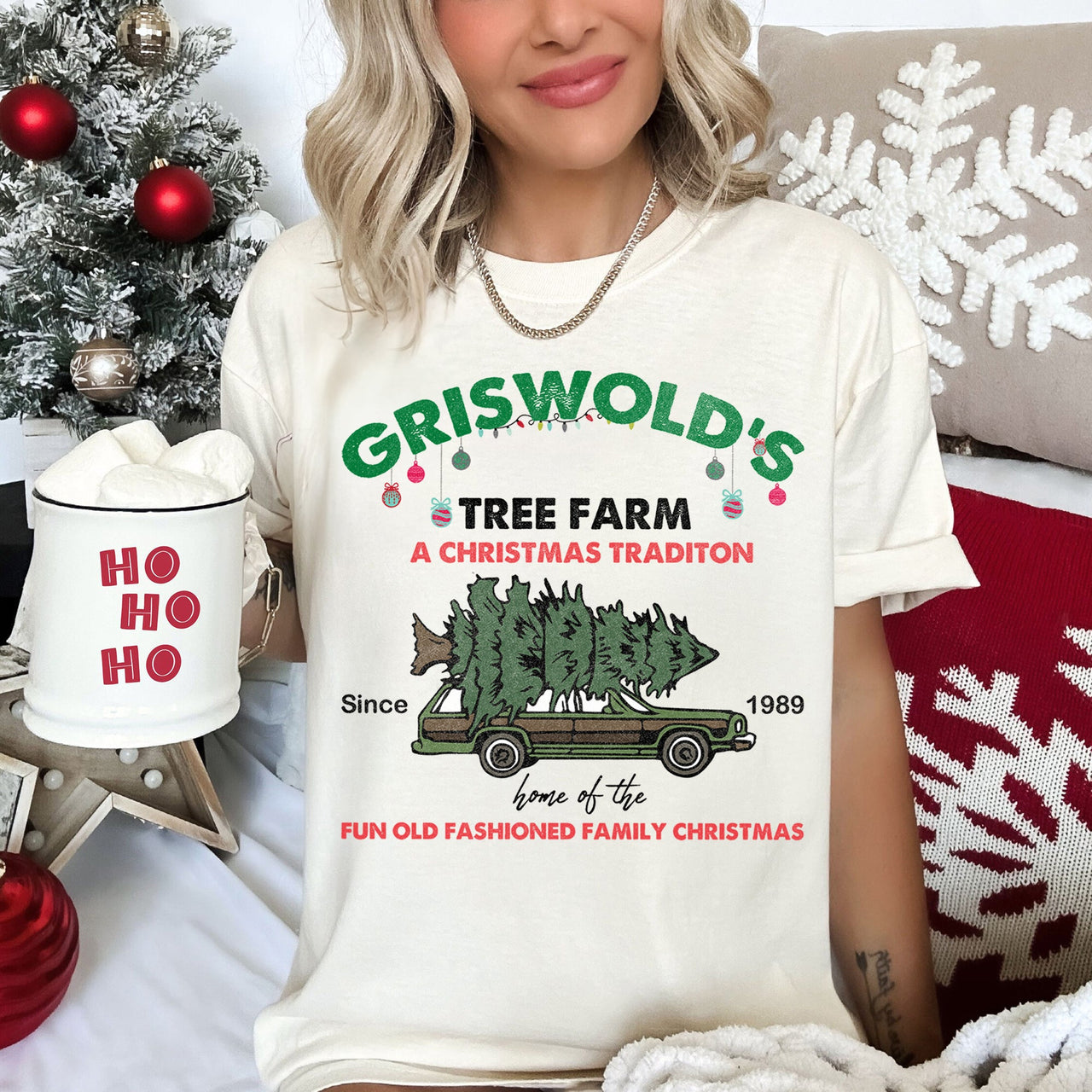 Griswold's Tree Farm Christmas Vacation Classic Retro Holiday Edition Comfort Colors Tee