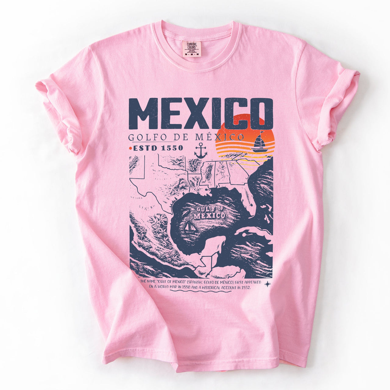 Gulf Of Mexico Map Golfo De Mexico Established 1550 History Edition Comfort Colors Tee