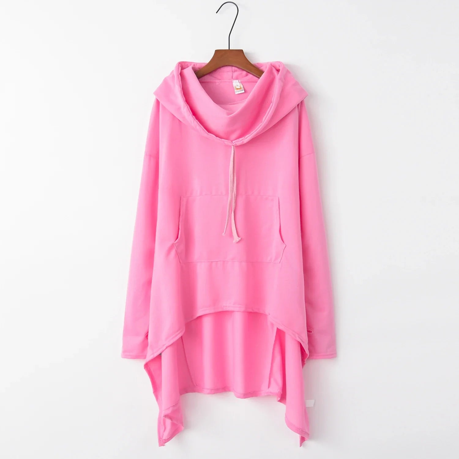 Fashion Trends New European and N Pure Color Long Hoodie