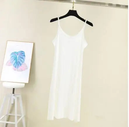 Spring Summer 2026 Woman Tank Dress Casual Modal Sexy Camisole Elastic Female Home Beach Dresses O-Neck Camis Sexy Dress