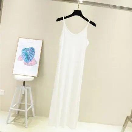 Spring Summer 2026 Woman Tank Dress Casual Modal Sexy Camisole Elastic Female Home Beach Dresses O-Neck Camis Sexy Dress
