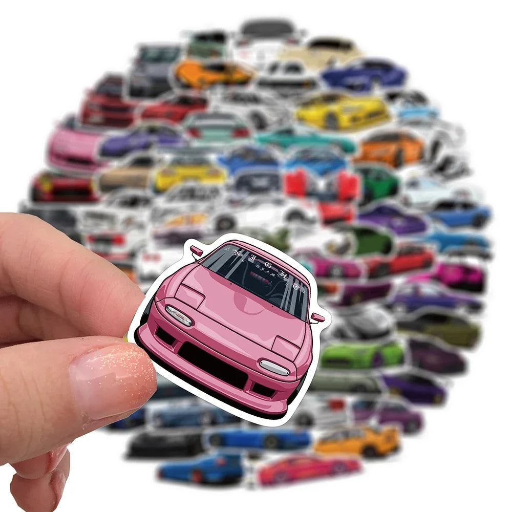 10/30/50/100PCS JDM Retrofit Racing Car Graffiti Stickers Laptop Guitar Luggage Bike Skateboard Waterproof Sticker Decal Kid Toy