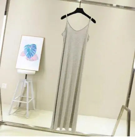 Spring Summer 2026 Woman Tank Dress Casual Modal Sexy Camisole Elastic Female Home Beach Dresses O-Neck Camis Sexy Dress