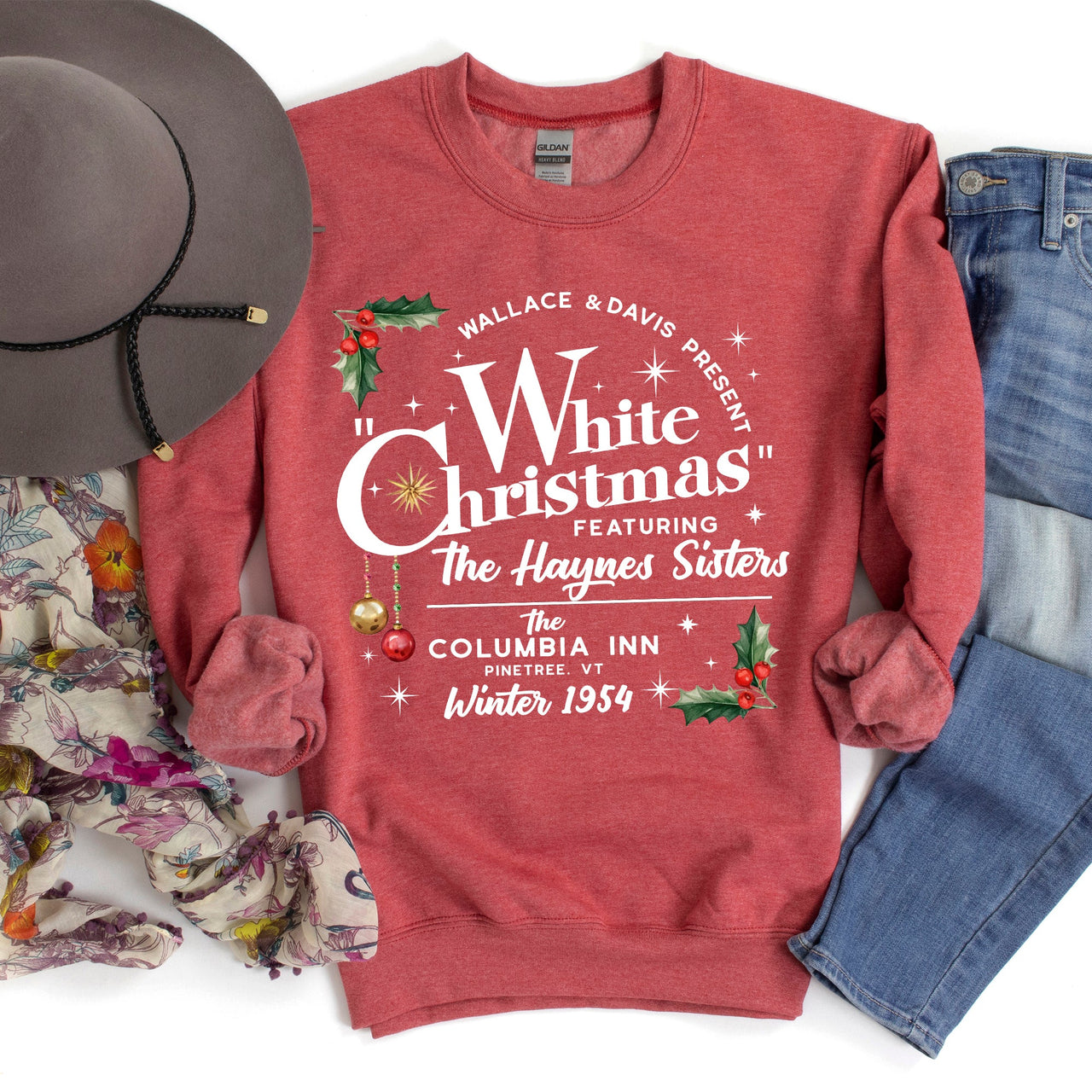 White Christmas Movie Classic Musical Vintage Style Graphic Print Premium Sweatshirt