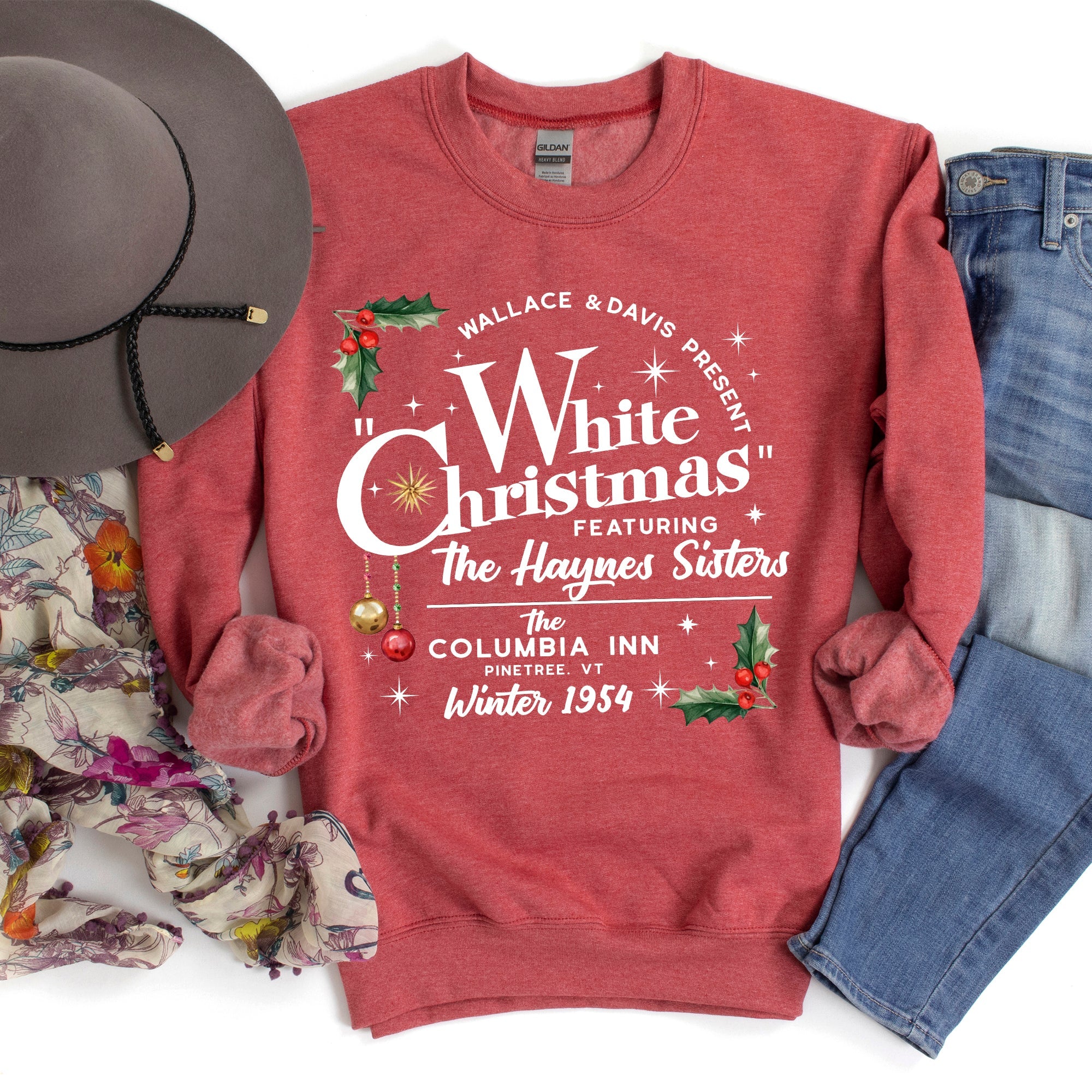 White Christmas Movie Classic Musical Vintage Style Graphic Print Premium Sweatshirt