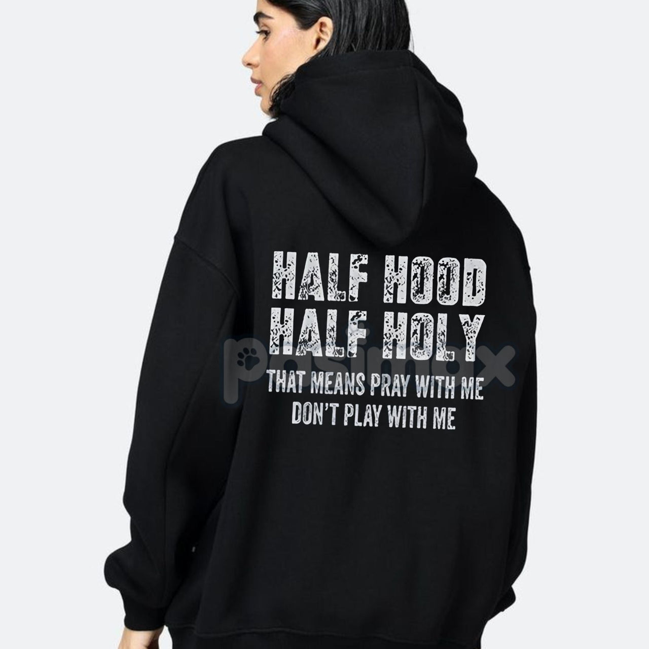 Half Hooded Half Holy Hoodie – Duality Street Style Pullover, 