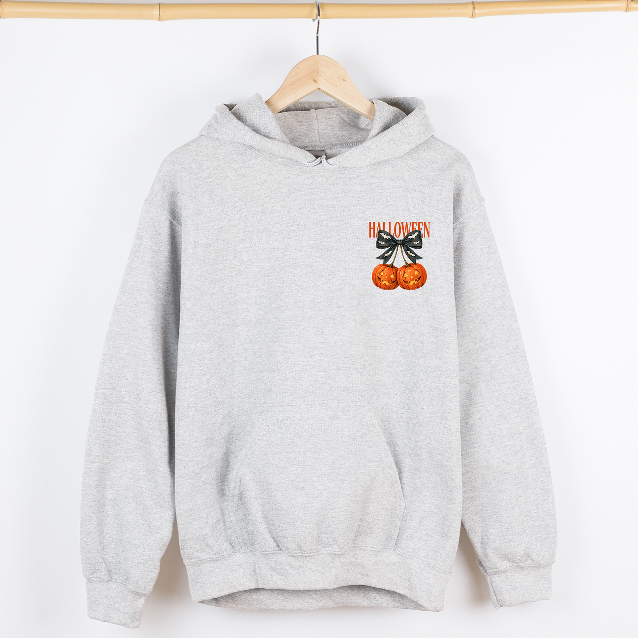 Halloween Jack-o-Lanterns Cherry Coquette Cute Adorable Seasonal Pocket Graphic Hoodie