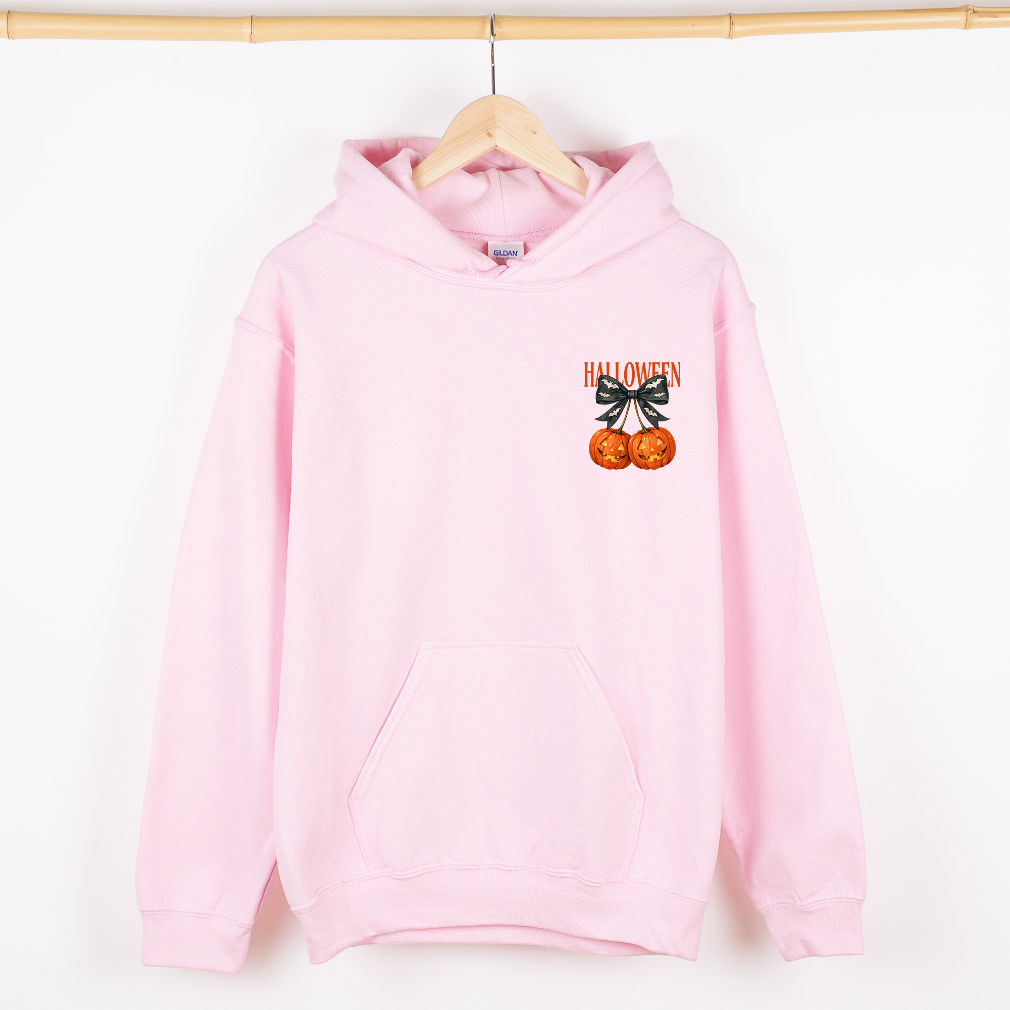 Halloween Jack-o-Lanterns Cherry Coquette Cute Adorable Seasonal Pocket Graphic Hoodie