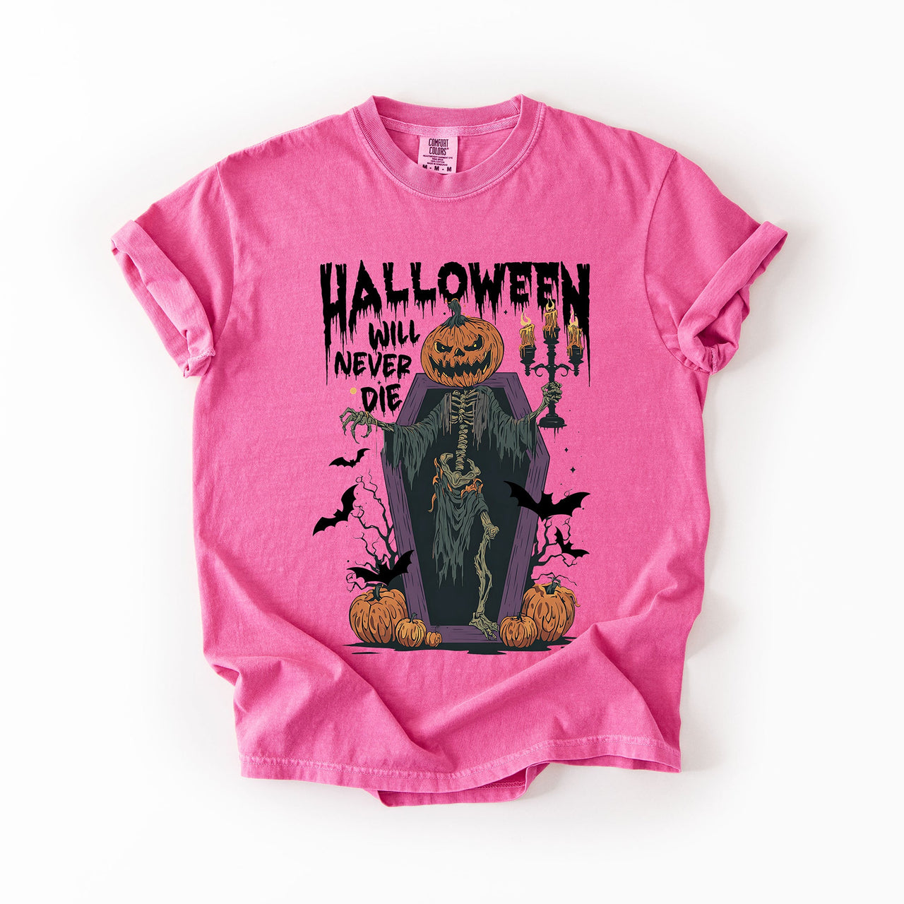 Halloween Will Never Die Spooky Jack-O-Lantern Pumpkin Limited Edition Design Comfort Colors Tee