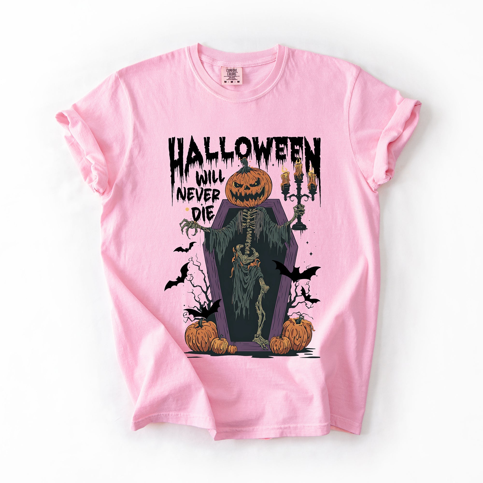Halloween Will Never Die Spooky Jack-O-Lantern Pumpkin Limited Edition Design Comfort Colors Tee