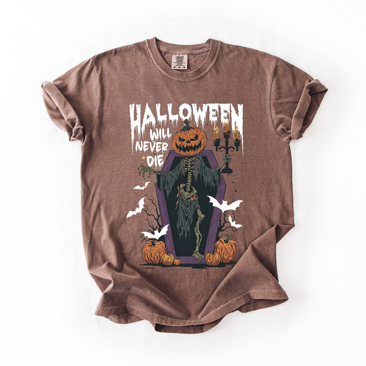 Halloween Will Never Die Spooky Jack-O-Lantern Pumpkin Limited Edition Design Comfort Colors Tee