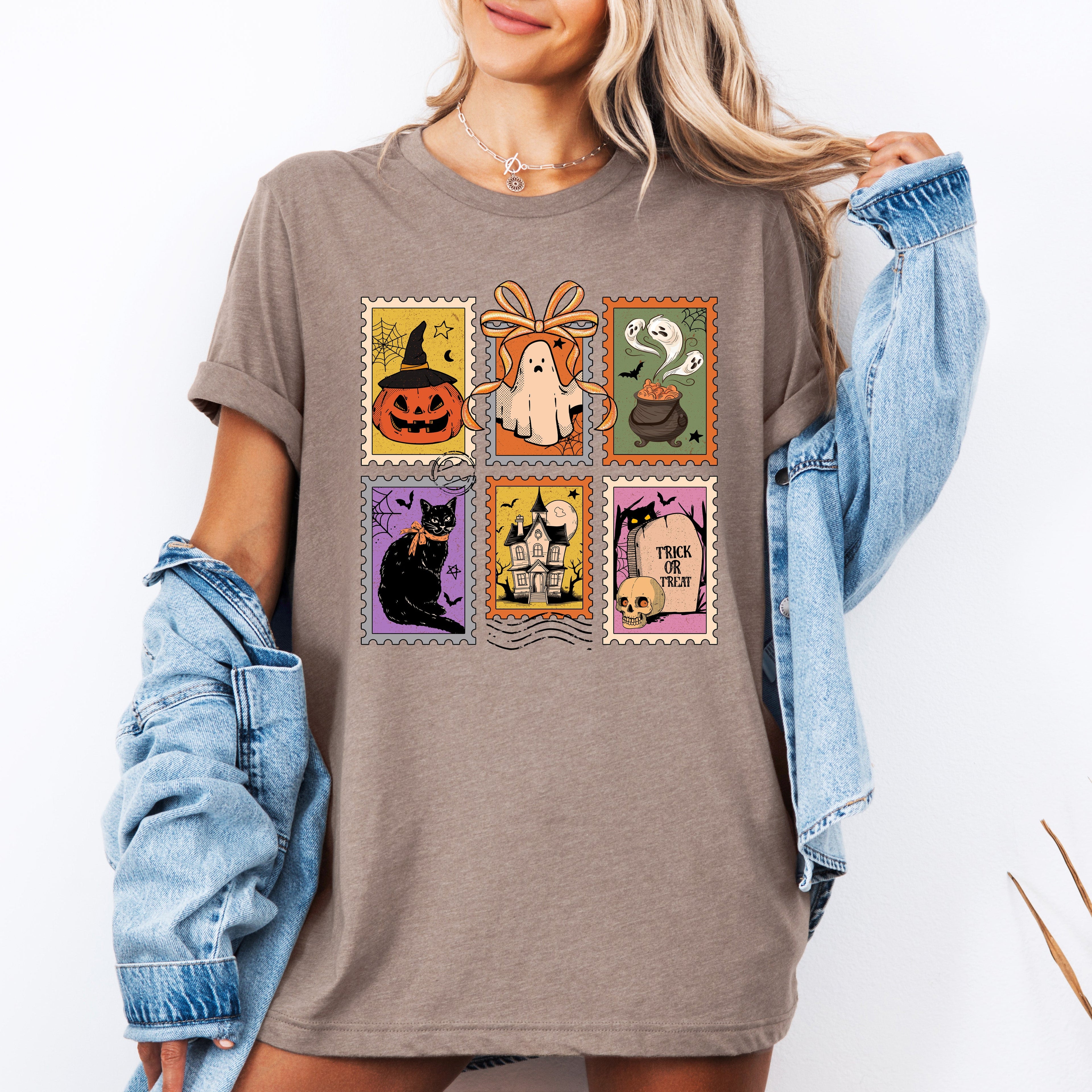Halloween Ghost Black Cat Pumpkin Witch Classic Spooky Night Edition Graphic Tee
