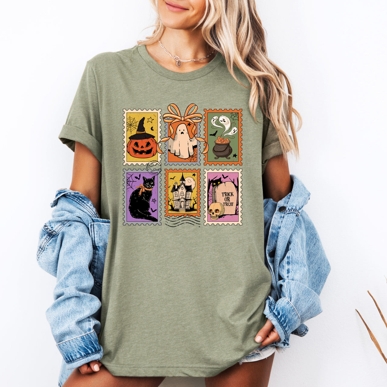 Halloween Ghost Black Cat Pumpkin Witch Classic Spooky Night Edition Graphic Tee