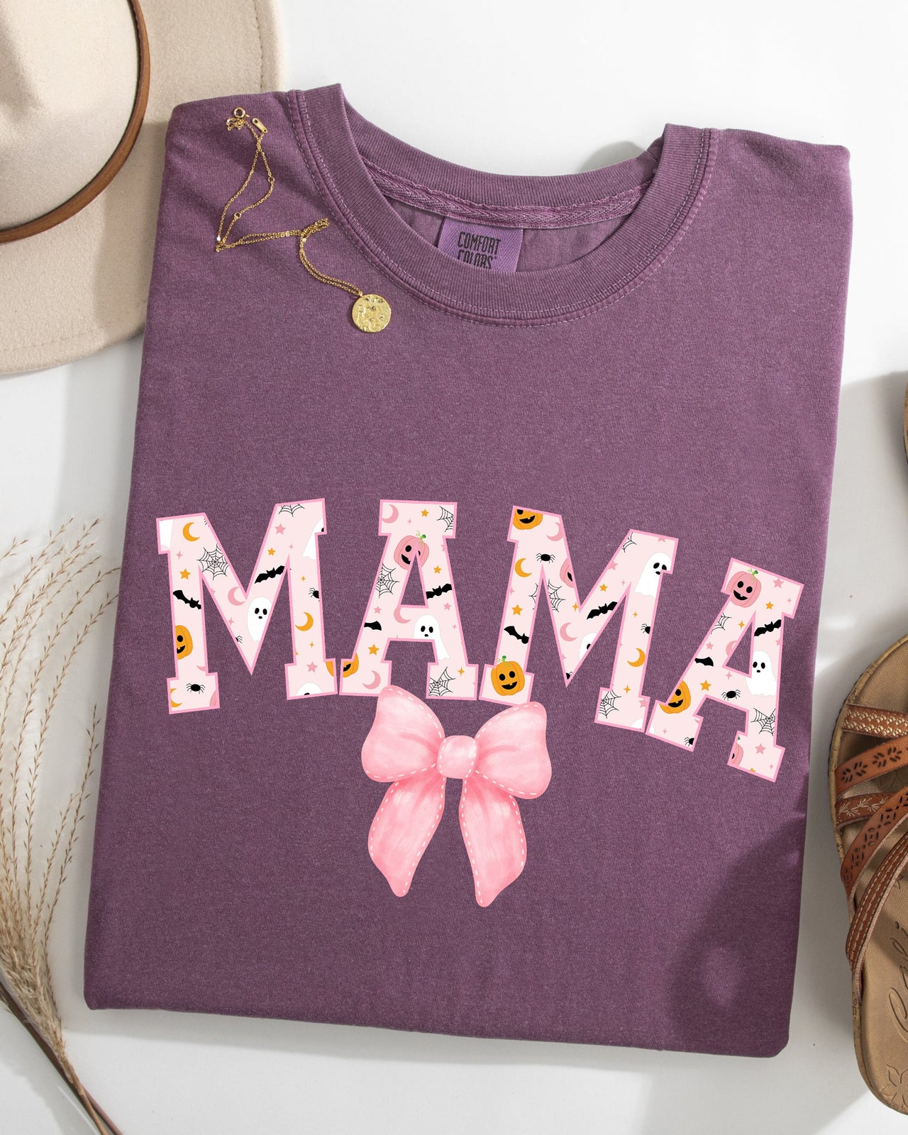 Halloween Mama Coquette Ribbons And Bows Fall Autumn Limited Edition Comfort Colors Tee