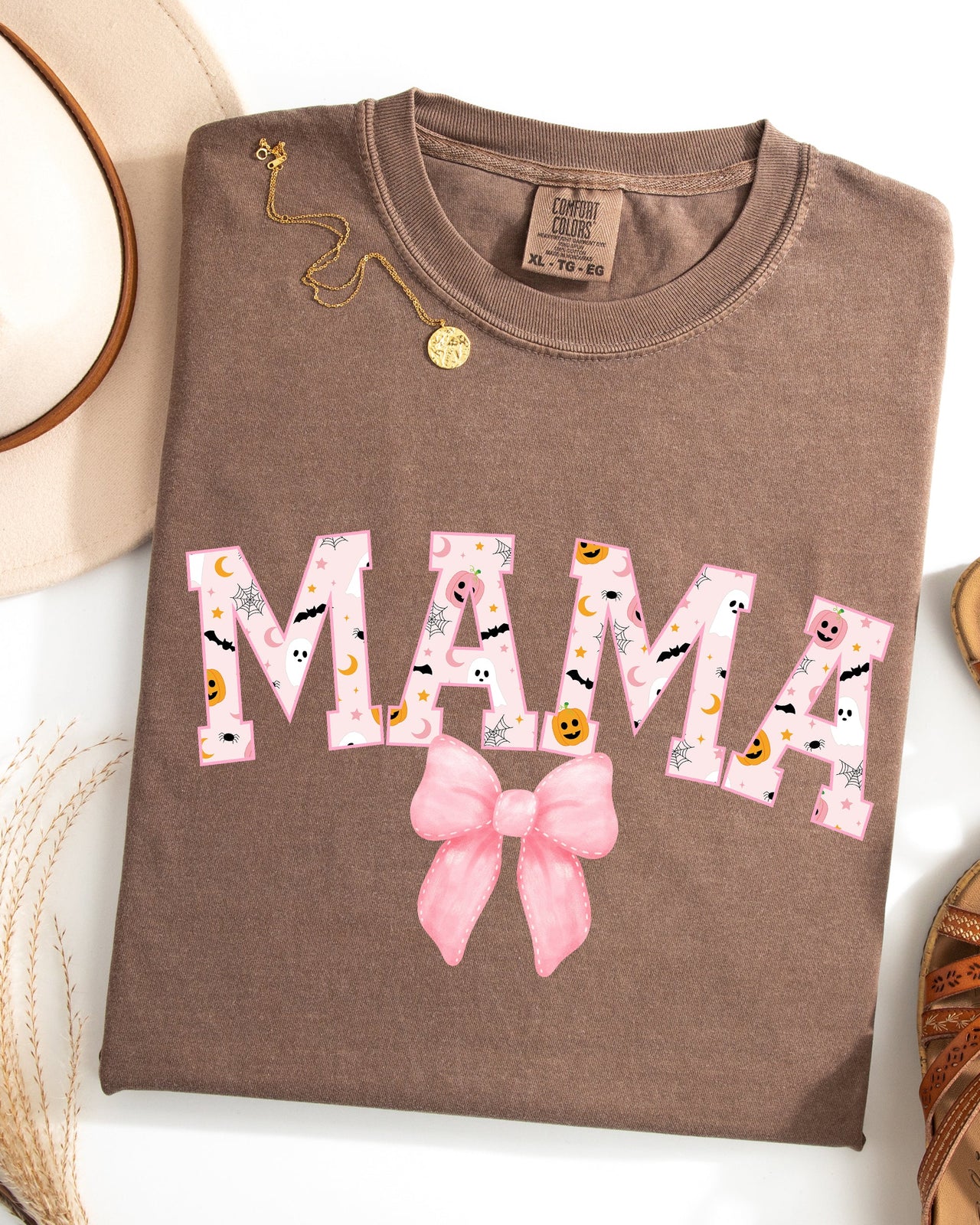 Halloween Mama Coquette Ribbons And Bows Fall Autumn Limited Edition Comfort Colors Tee